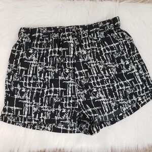 FCNY silky black shorts white print drawstring